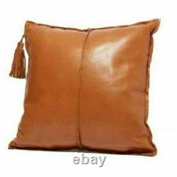 100% Genuine Soft Lambskin Leather Pillow Decorative Cushion Cover Home Decor