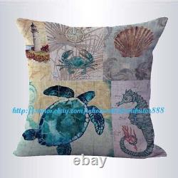 10pcs cushion covers sailing beach anchor shells throw pillow covers