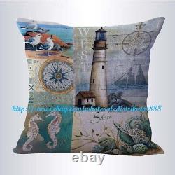 10pcs cushion covers sailing beach anchor shells throw pillow covers