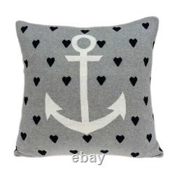 18 X 5 X 18 Nautical Blue Pillow Cover With Down Insert