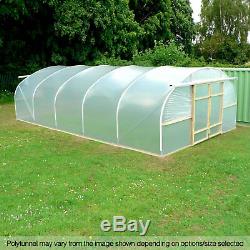 18FT Wide Commercial Poly Tunnel Garden Polytunnel Polythene Plastic Cover