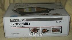 (1995) West Bend Electric Skillet With Anchor Hocking Glass Cover #72030 NIB
