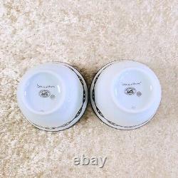 2 Sets x Hermes Tea Cup Saucer with Top Cover Lid CHAINE D'ANCRE PLATINUM withBox