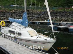23ft pandora international yacht. As is. New covers, anchor and sails included