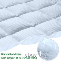 3 Inch Extra Thick Plush Mattress Topper Microfiber Filling Cotton Cover Deep