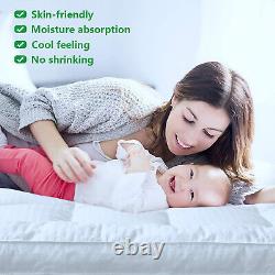 3 Inch Extra Thick Plush Mattress Topper Microfiber Filling Cotton Cover Deep