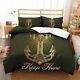 3d Anchor Eye Letter Golden Black Quilt Cover Set Bedding Sets Pillowcases 64