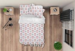 3D Anchor Pattern White Quilt Cover Set Duvet Cover Bedding Pillowcases