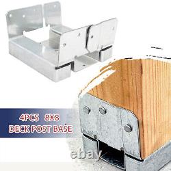 4pcs 8x8 Post Base Anchor Concrete Deck Adjustable Metal Post Bracket Post Base