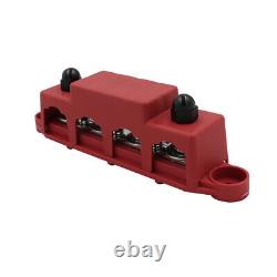 4x 4 Stud Bus Bar Distribution Blocks Bus Bar with Cover Battery Junction Block