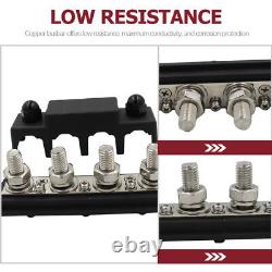 4x 4 Stud Bus Bar Pair with Cover Battery Bus Bar Power Distribution Block