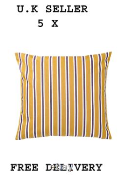 5 X FUNKÖN Cushion cover, in/outdoor, dark yellowithpurple50x50 cm