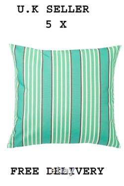 5 X FUNKÖN Cushion cover, in/outdoor, turquoise/green50x50 cm
