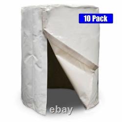 55 Gal Barrel Cover White Vinyl Heavy Duty Waterproof Rain Drum Cover 10 Pack