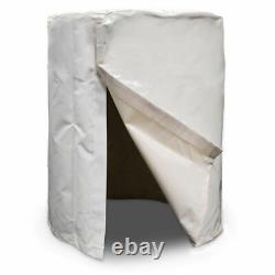 55 Gal Barrel Cover White Vinyl Heavy Duty Waterproof Rain Drum Cover 4 Pack