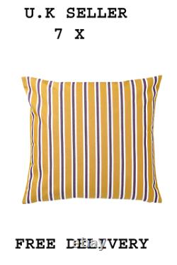 7 X FUNKÖN Cushion cover, in/outdoor, dark yellowithpurple50x50 cm