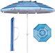 7ft Heavy Duty High Wind Beach Umbrella Parasols, Sand Anchor & Tilt Sun Shelter