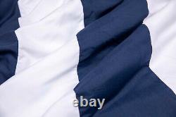 7pc. Microfiber Nautical Comforter set, Navy Blue Striped, California King Size