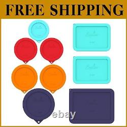 9-Pack Silicone Replacement Storage Lids for Anchor Hocking & Pyrex Glass Bowls