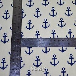 AL266g Dp Blue Beige Anchor Cotton Canvas Yoga Bolster Cushion Cover Custom Size