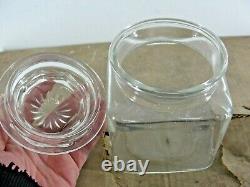ANCHOR HOCKING CLEAR SQUARE GLASS CANISTER PENNY CANDY withLID CASE LOT 12 NEW VTG