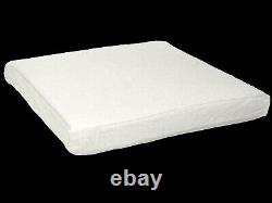 Aa133t Cream White Cotton Canvas 3D Box Sofa Seat Cushion CoverCustom Size