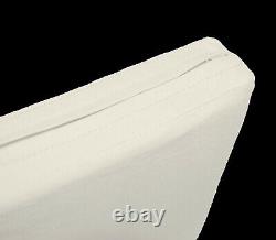 Aa133t Cream White Cotton Canvas 3D Box Sofa Seat Cushion CoverCustom Size