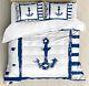 Ambesonne Anchor Duvet Cover Set Grunge Murky Boat Anchor Silhouette With Pol