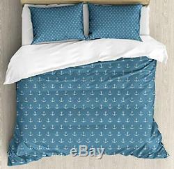 Ambesonne Anchor Duvet Cover Set Nautical Pattern with Classic Colors and Anc