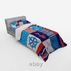 Ambesonne Geometry Rhombus Bedding Set Duvet Cover Sham Fitted Sheet in 3 Sizes