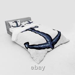 Ambesonne Ocean Scene Bedding Set Duvet Cover Sham Fitted Sheet in 3 Sizes