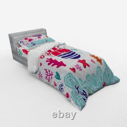 Ambesonne Ocean View Bedding Set Duvet Cover Sham Fitted Sheet in 3 Sizes