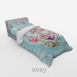 Ambesonne Vintage Antique Bedding Set Duvet Cover Sham Fitted Sheet in 3 Sizes