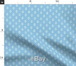 Anchor Anchors Nautical Pattern Cute Summer Ocean Sateen Duvet Cover by Roostery