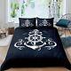 Anchor Bedding Set, Ocean Sailboat Navy Blue Duvet Cover Double Size, Coastal