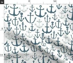 Anchor Blue Baby Nursery Anchors Nautical Sateen Duvet Cover by Roostery