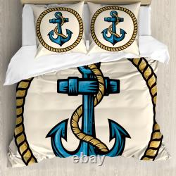 Anchor Duvet Cover Sailor Emblem with Rope