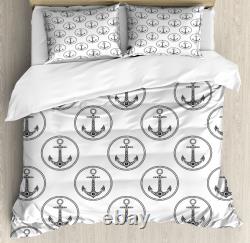 Anchor Duvet Cover Set Floral Art Marine Rope