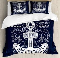 Anchor Duvet Cover Set Hand Drawn Hipster