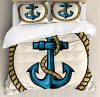 Anchor Duvet Cover Set Sailor Emblem With Rope