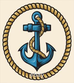 Anchor Duvet Cover Set Sailor Emblem with Rope