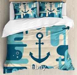 Anchor Duvet Cover Set Sea Abstract Design