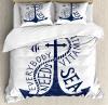 Anchor Duvet Cover Set Sea Words Monochrome