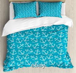 Anchor Duvet Cover Set with Pillow Shams Cruise Sail Travel Theme Print