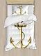 Anchor Duvet Cover Set With Pillow Shams Nautical Symbol Voyage Print
