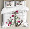 Anchor Duvet Cover Set With Pillow Shams Romantic Marine Icon Print