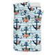 Anchor Flower Blue Stripe Pattern Bedding Set