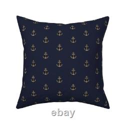 Anchor Gold Navy Nautical Throw Pillow Cover w Optional Insert by Spoonflower
