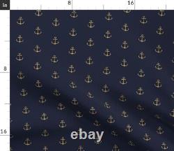 Anchor Gold Navy Nautical Throw Pillow Cover w Optional Insert by Spoonflower