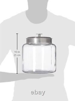 Anchor Hocking 1.5 Gallon Montana Glass Jar with Lid 2 piece, brushed metal, di